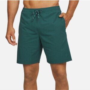 NEW Lands' End Mens S Green Swim Shorts With Adjustable Lined